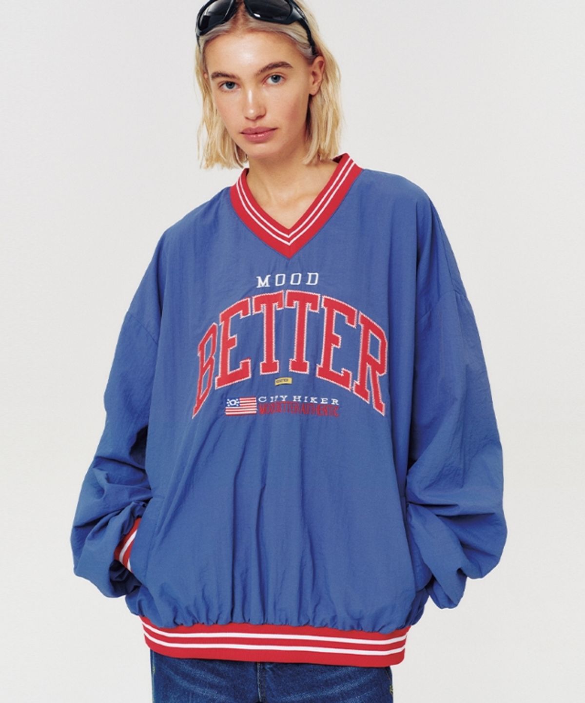 무드베러(MOODBETTER) LOGO NYLON JERSEY BLUE