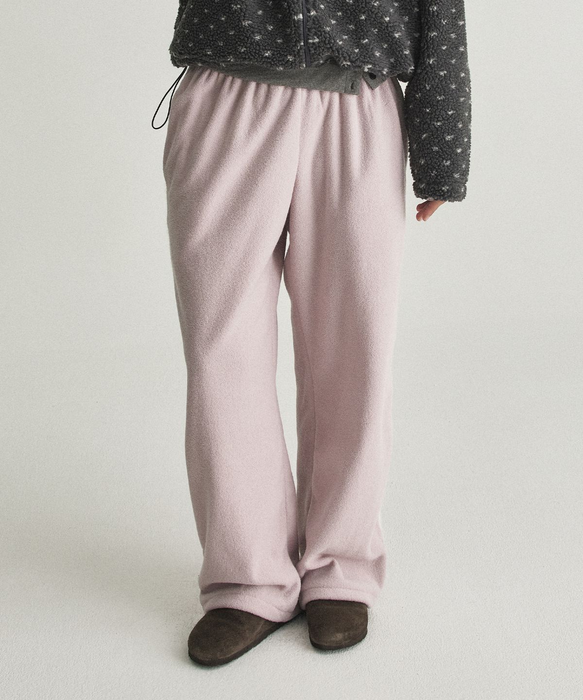 디어스토커(DEARSTALKER) TERRY LACE TRACK FLEECE PANTS - PINK