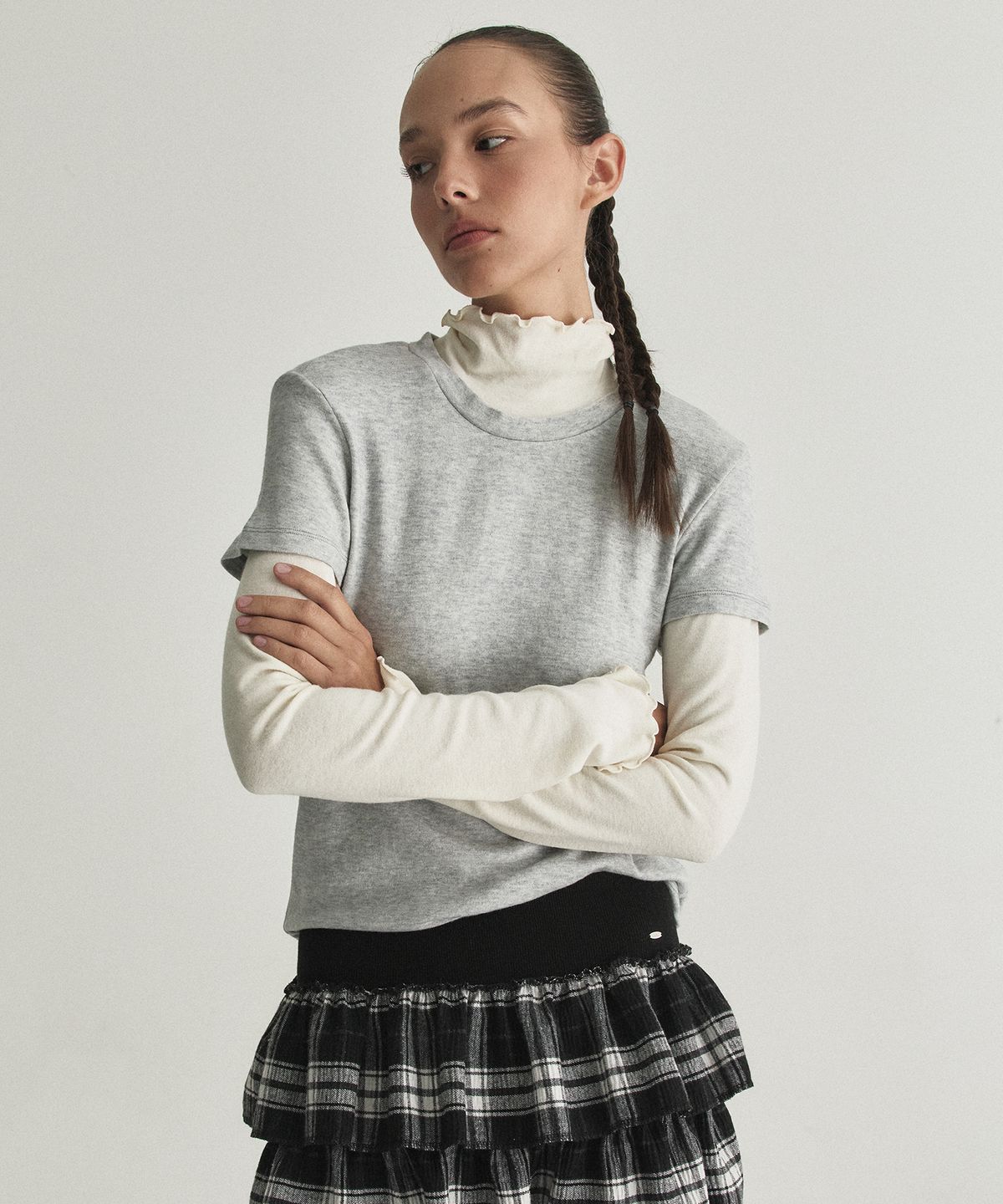 디어스토커(DEARSTALKER) KITSHA DOUBLE LAYERED WOOL T - GREY