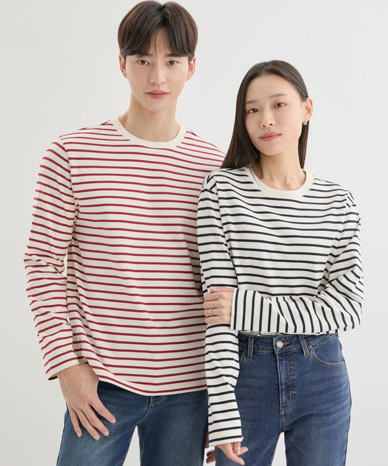 [ON] 3color 유니 스트라이프 긴팔티 NP3KE401