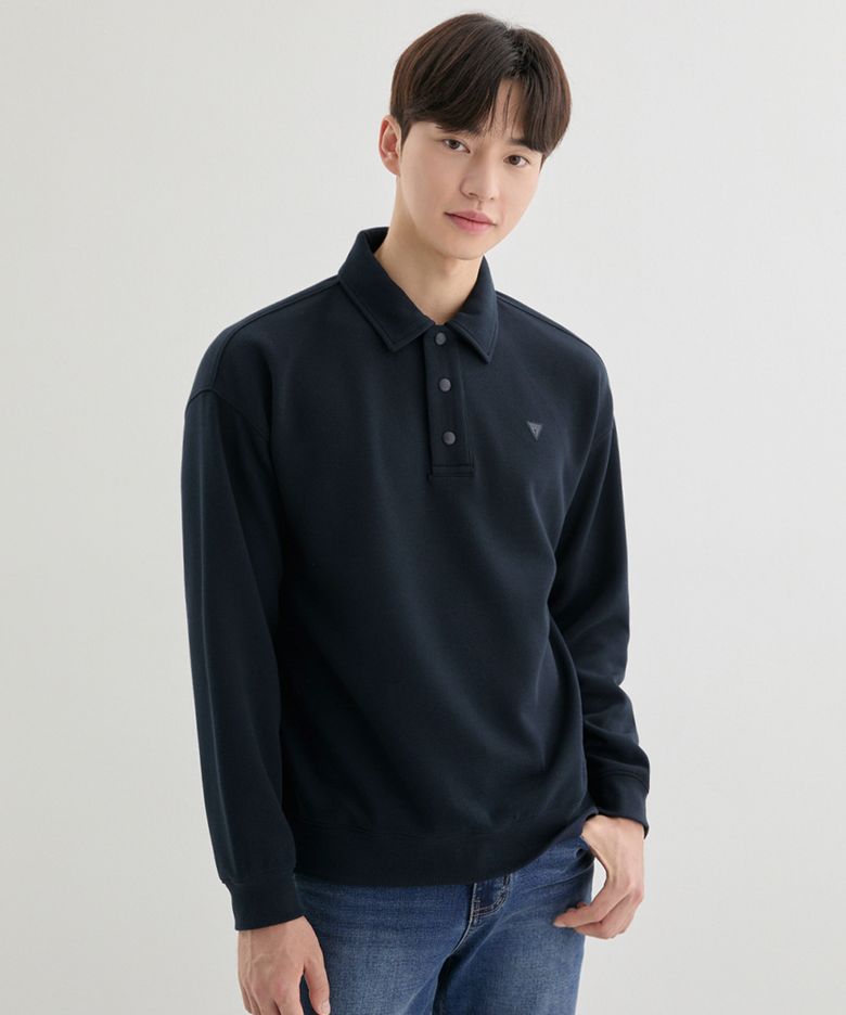 [ON] 2color 남성 PQ 쿠션지 카라 맨투맨 NP3KE406