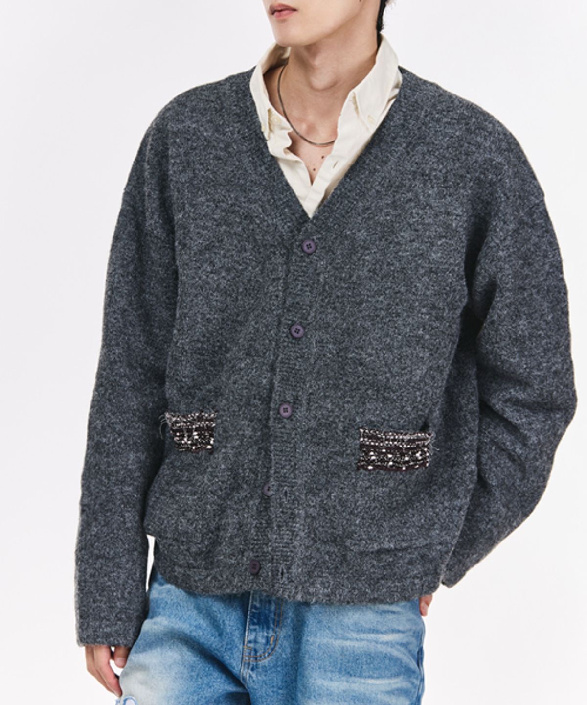 그레이티스트(THE GREATEST) Pocket Point Cardigan Gray