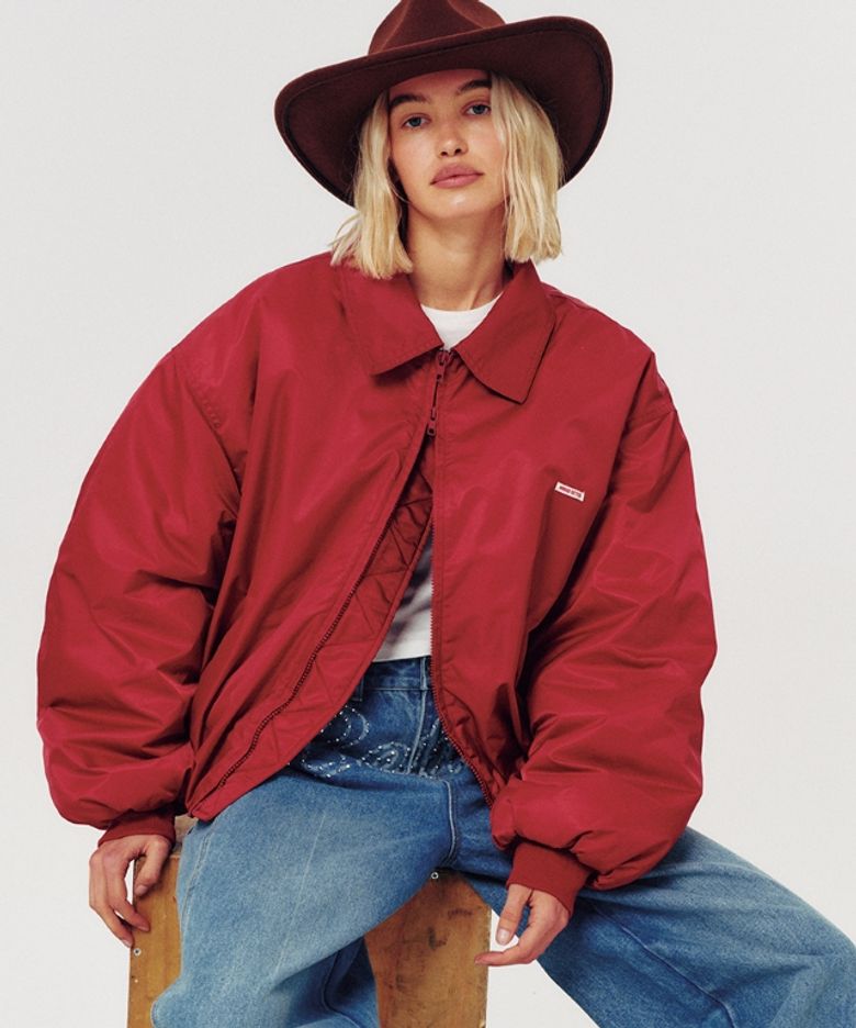 OVERSIZED BOMBER JACKET RED
