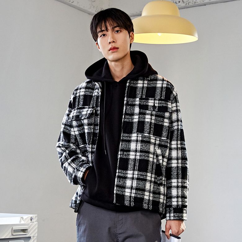 빅체크 아우터 셔츠 CXS23WWSHB09 BLA
