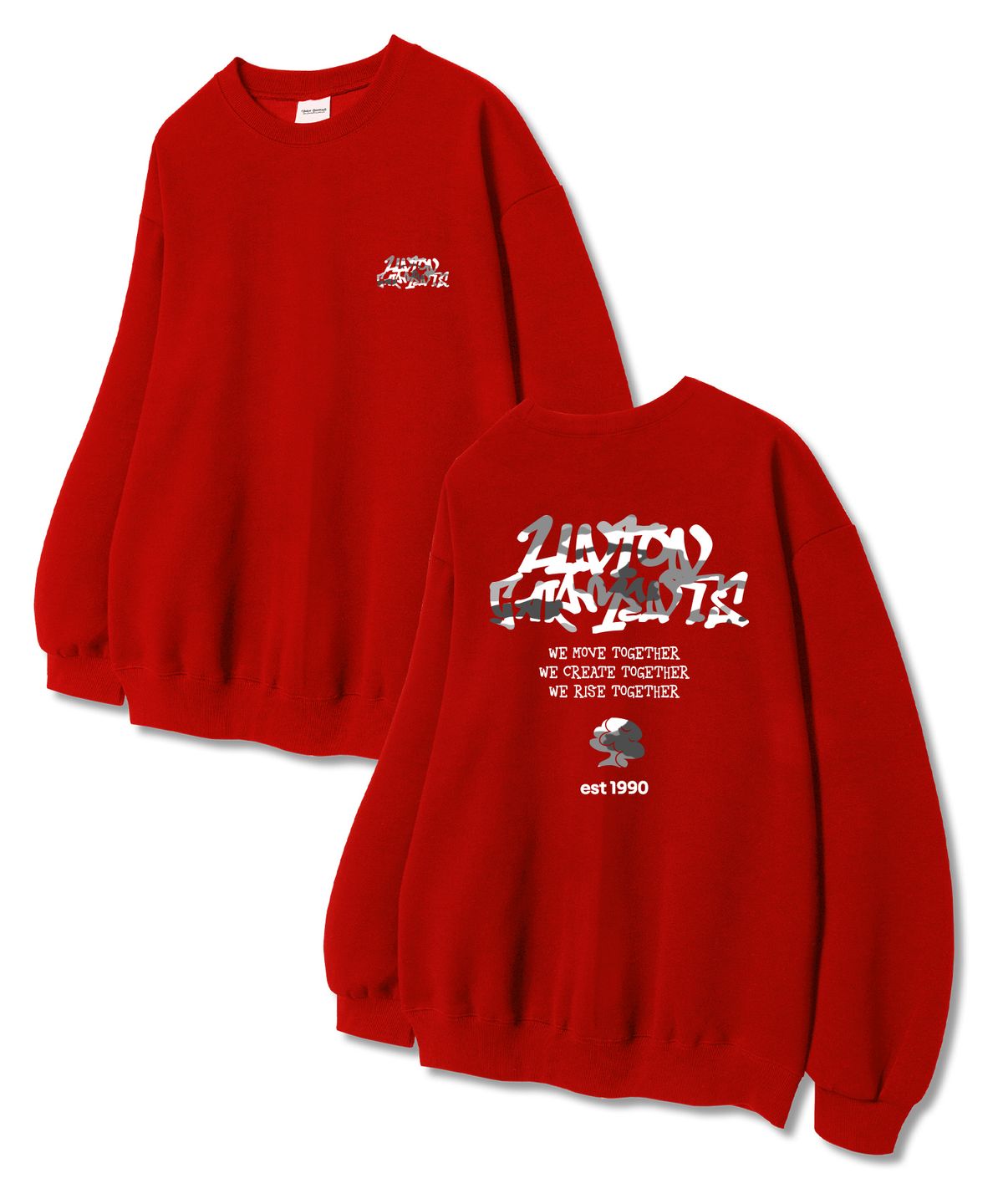 유니온가먼츠(UNION GARMENTS) 화이트리무브 쭈리 맨투맨 티셔츠 레드