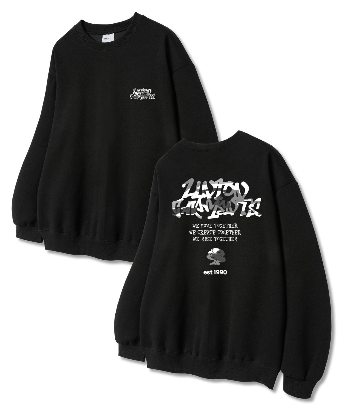 유니온가먼츠(UNION GARMENTS) 화이트리무브 쭈리 맨투맨 티셔츠 블랙