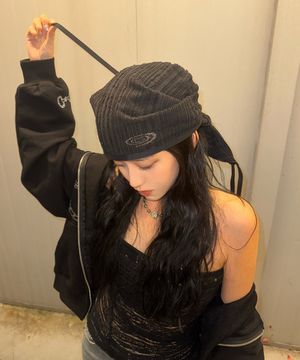 Slash Tassel Maxi Bandana Black