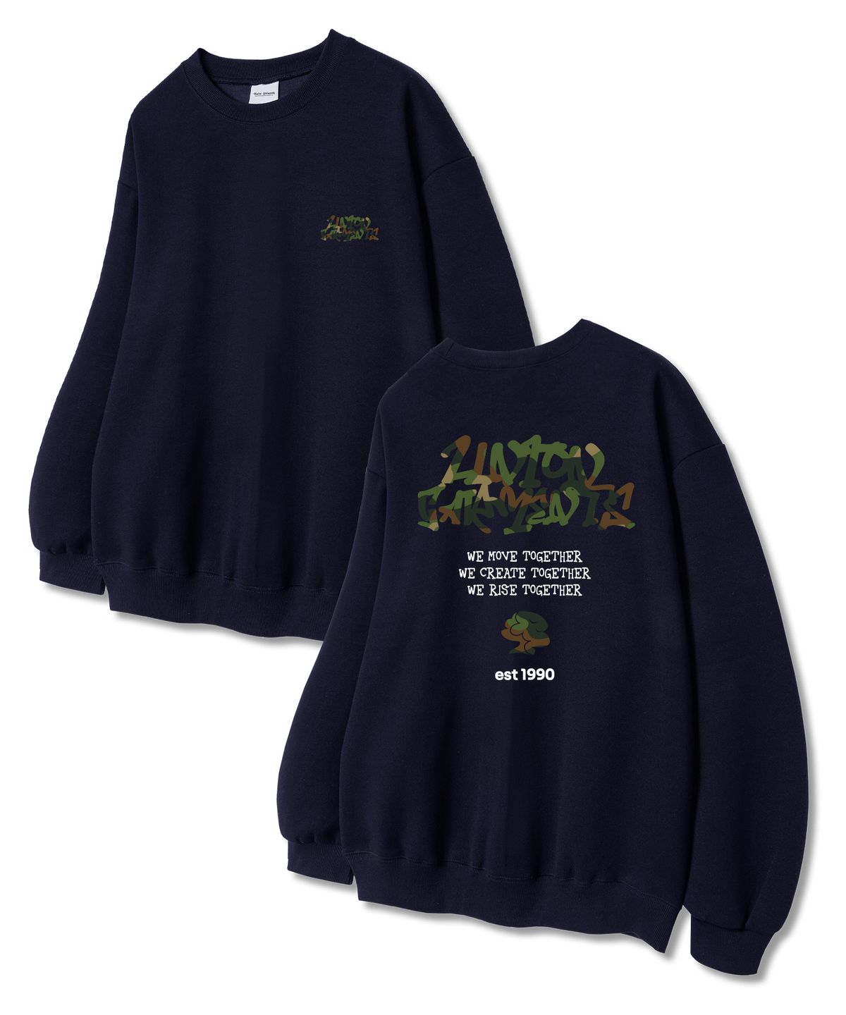 유니온가먼츠(UNION GARMENTS) 밀리무브 쭈리 맨투맨 티셔츠 네이비
