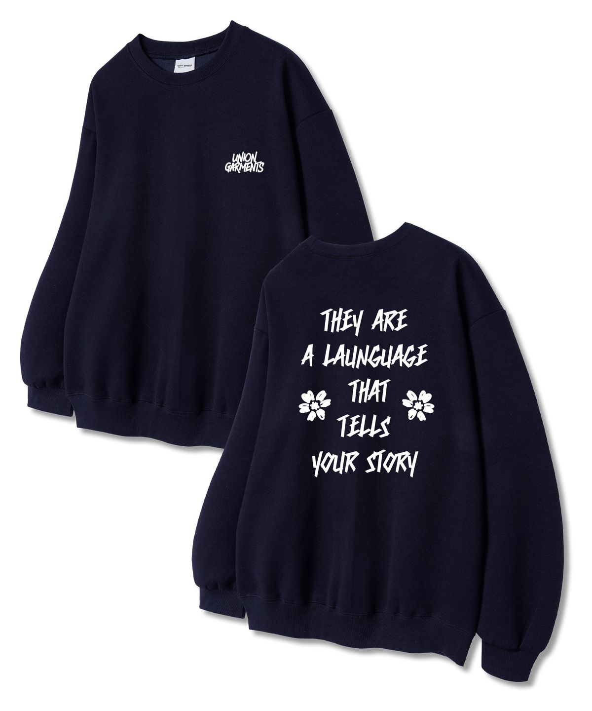 유니온가먼츠(UNION GARMENTS) 저스트유니온 쭈리 맨투맨 티셔츠 네이비