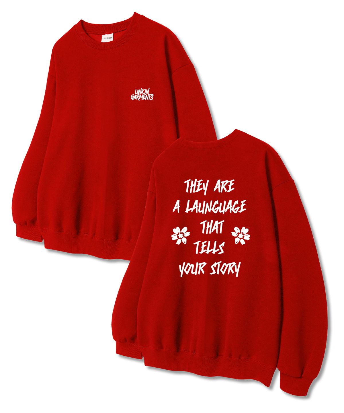 유니온가먼츠(UNION GARMENTS) 저스트유니온 쭈리 맨투맨 티셔츠 레드