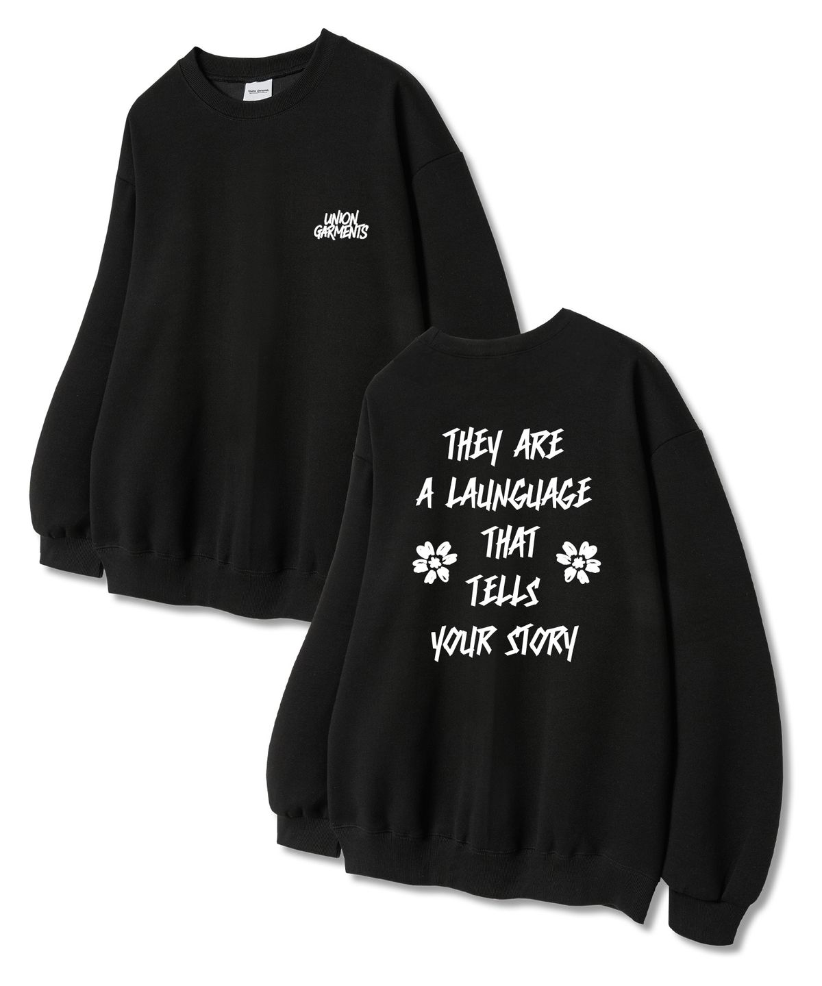 유니온가먼츠(UNION GARMENTS) 저스트유니온 쭈리 맨투맨 티셔츠 블랙