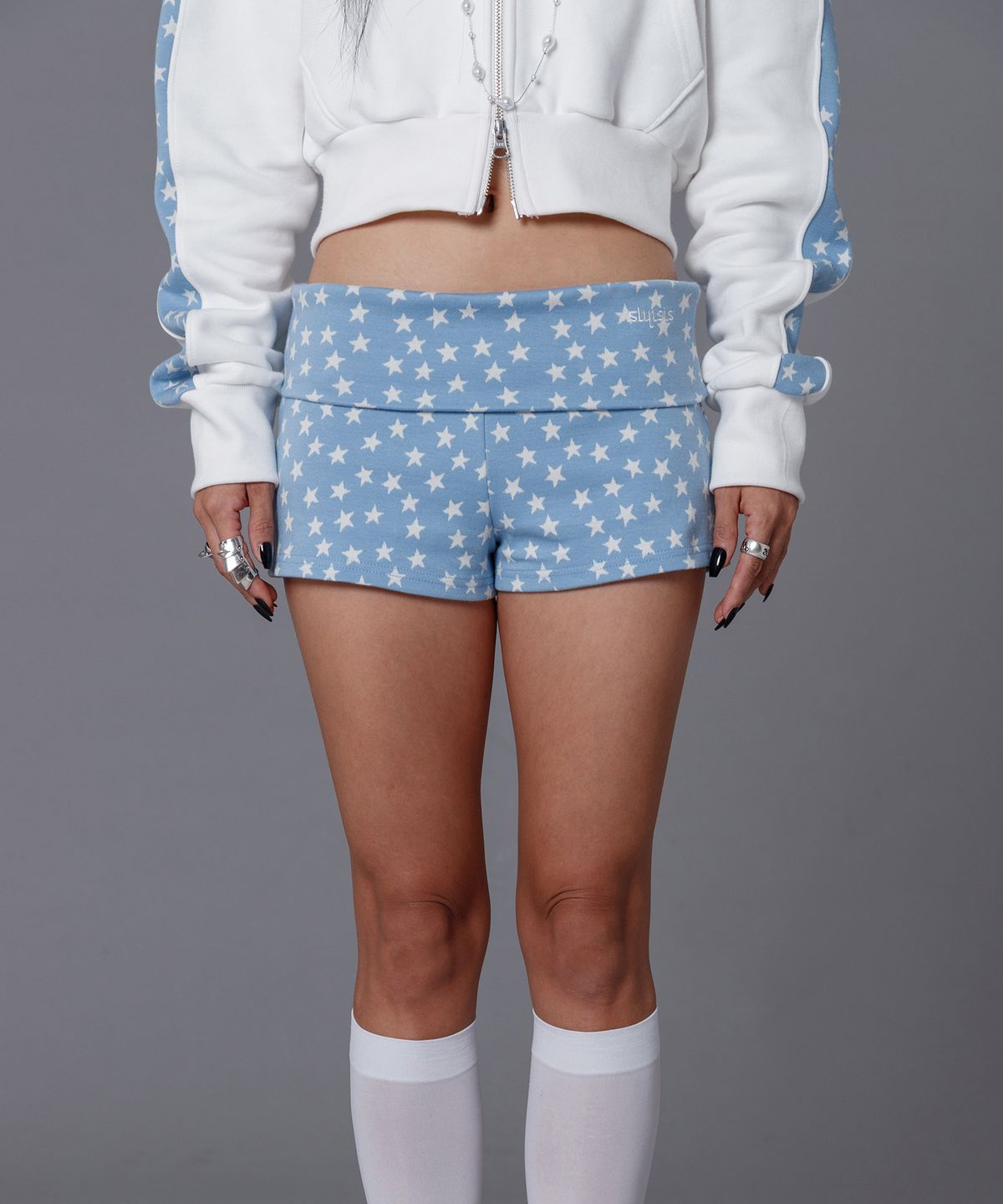 슬리시스(SLYISIS) Star Folding Micro Shorts (Blue)