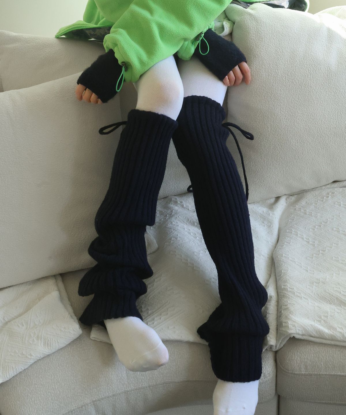 포에브(POEV) Drawstring Leg Warmer - Navy