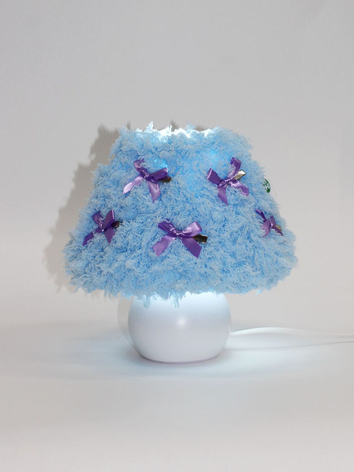 유라이크홈(YOULIKEHOME) Gift box) 트리 퍼 테이블 램프 tree fur table lamp -White Sky blue