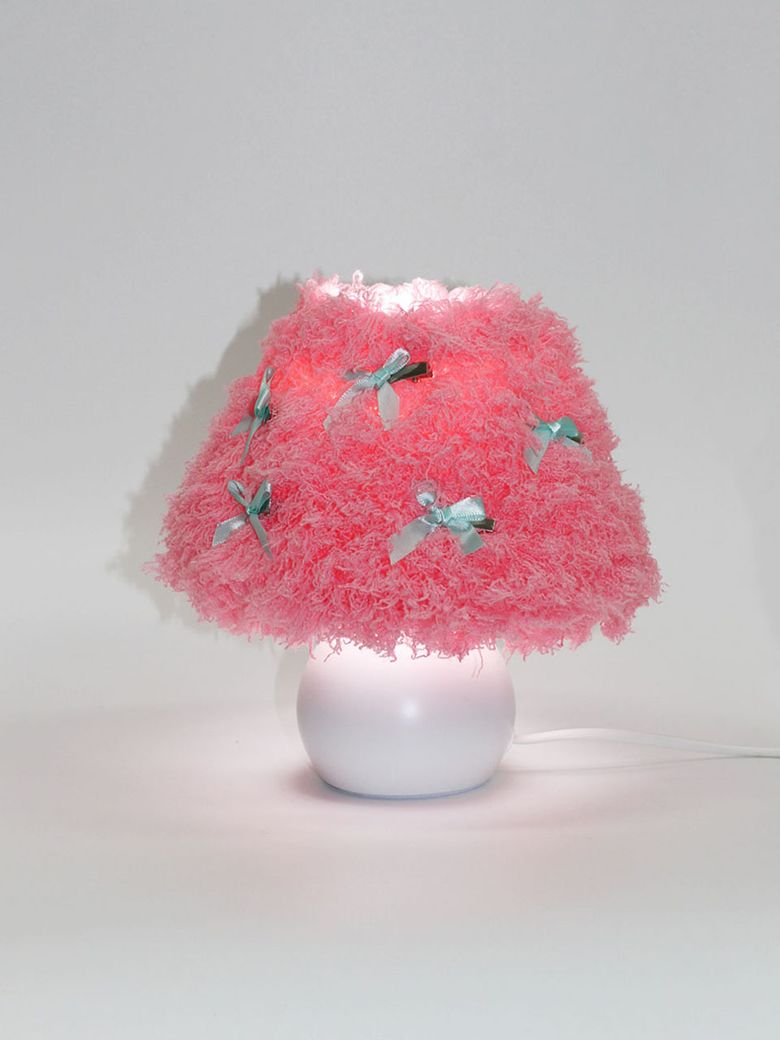 Gift box) 트리 퍼 테이블 램프 tree fur table lamp - White Pink