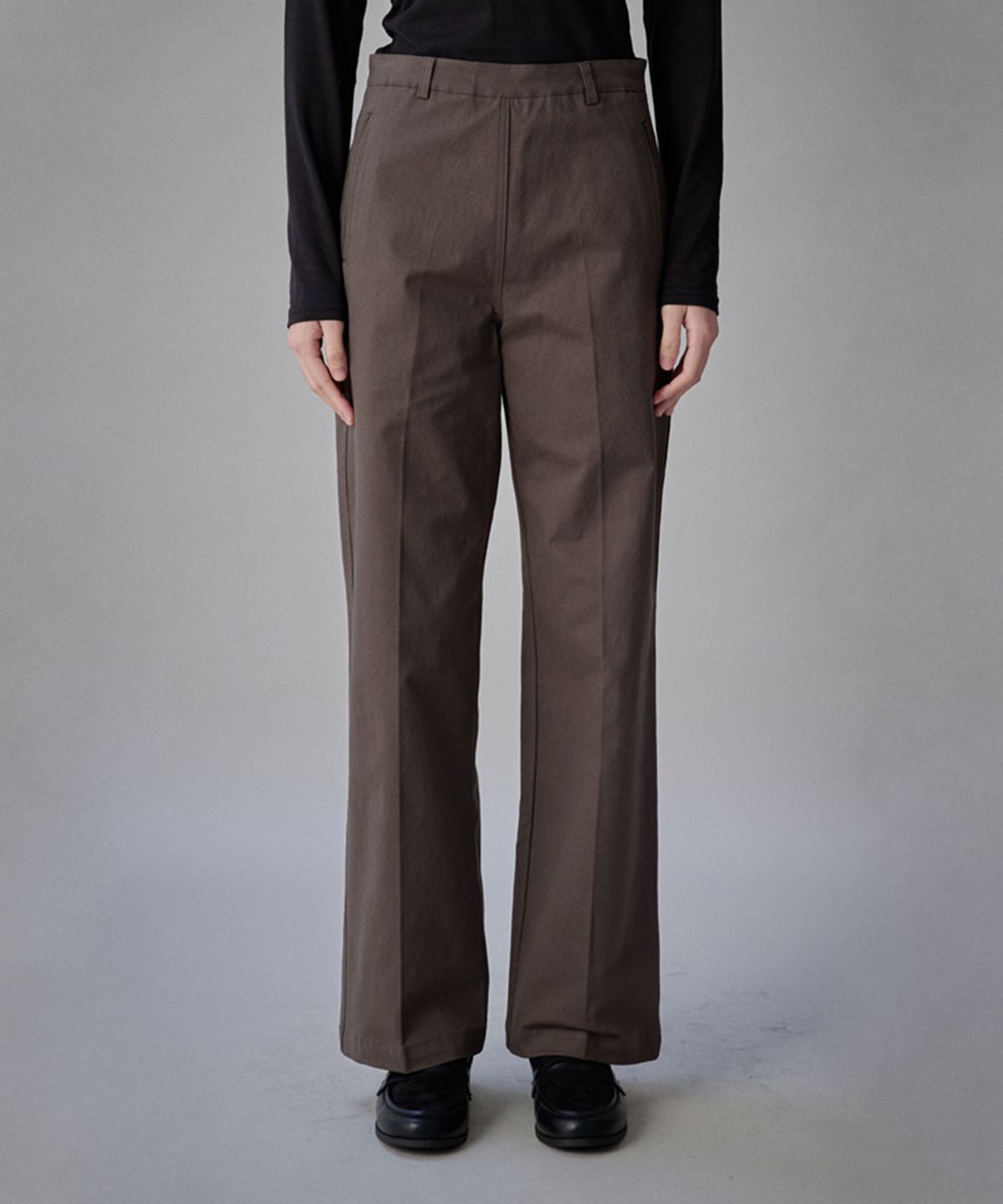 코케트(COQUET) Coquet Structured Line Pants Deep Khaki
