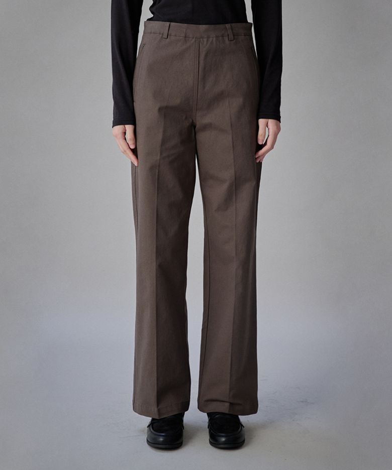 Coquet Structured Line Pants Deep Khaki