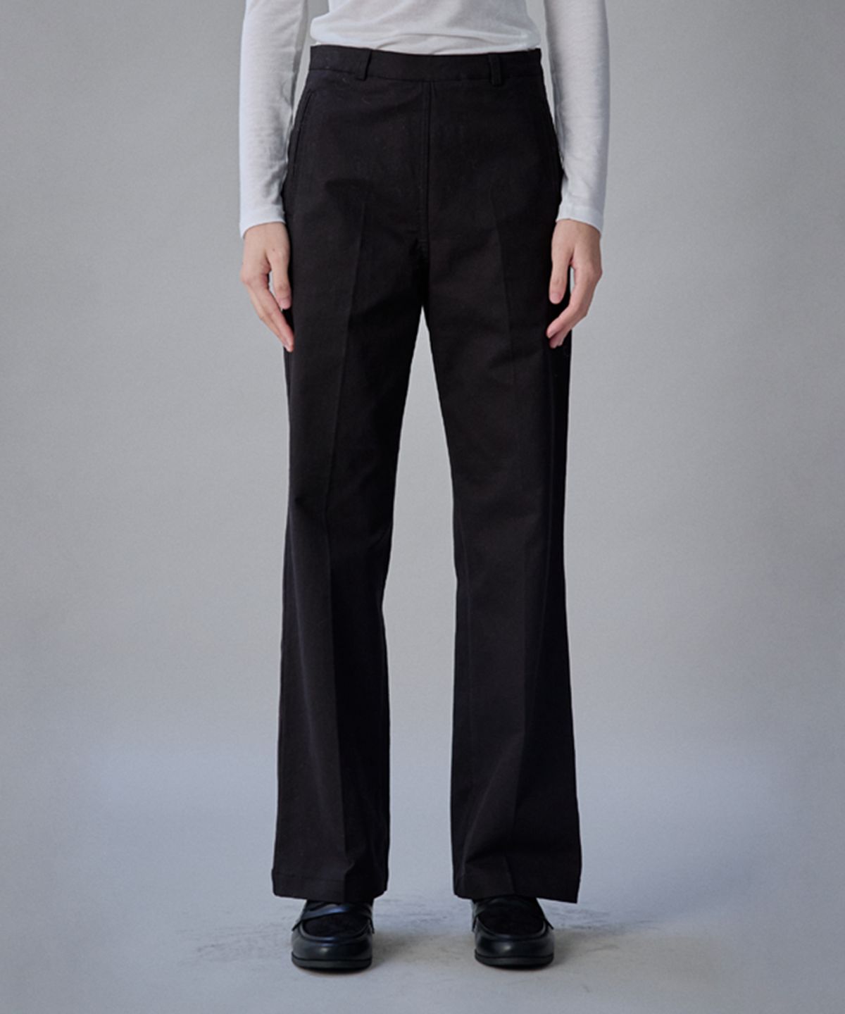 코케트(COQUET) Coquet Structured Line Pants Midnight Black