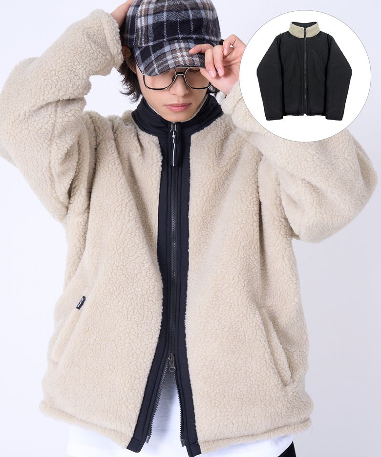 세미 오버핏 리버서블 덤블 패딩 점퍼