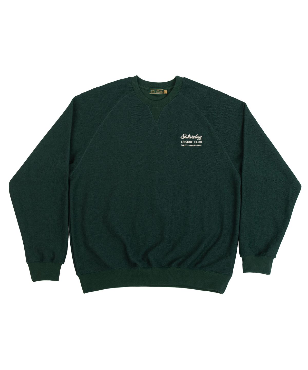 세러데이 레저 클럽(SATURDAY LEISURE CLUB) Leisure Reverse Terry Raglan Sweatshirt (Unisex) - British Racing Green