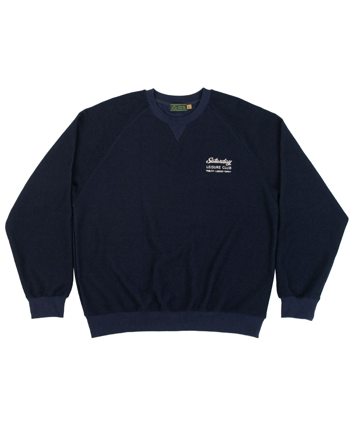 세러데이 레저 클럽(SATURDAY LEISURE CLUB) Leisure Reverse Terry Raglan Sweatshirt (Unisex) - Navy