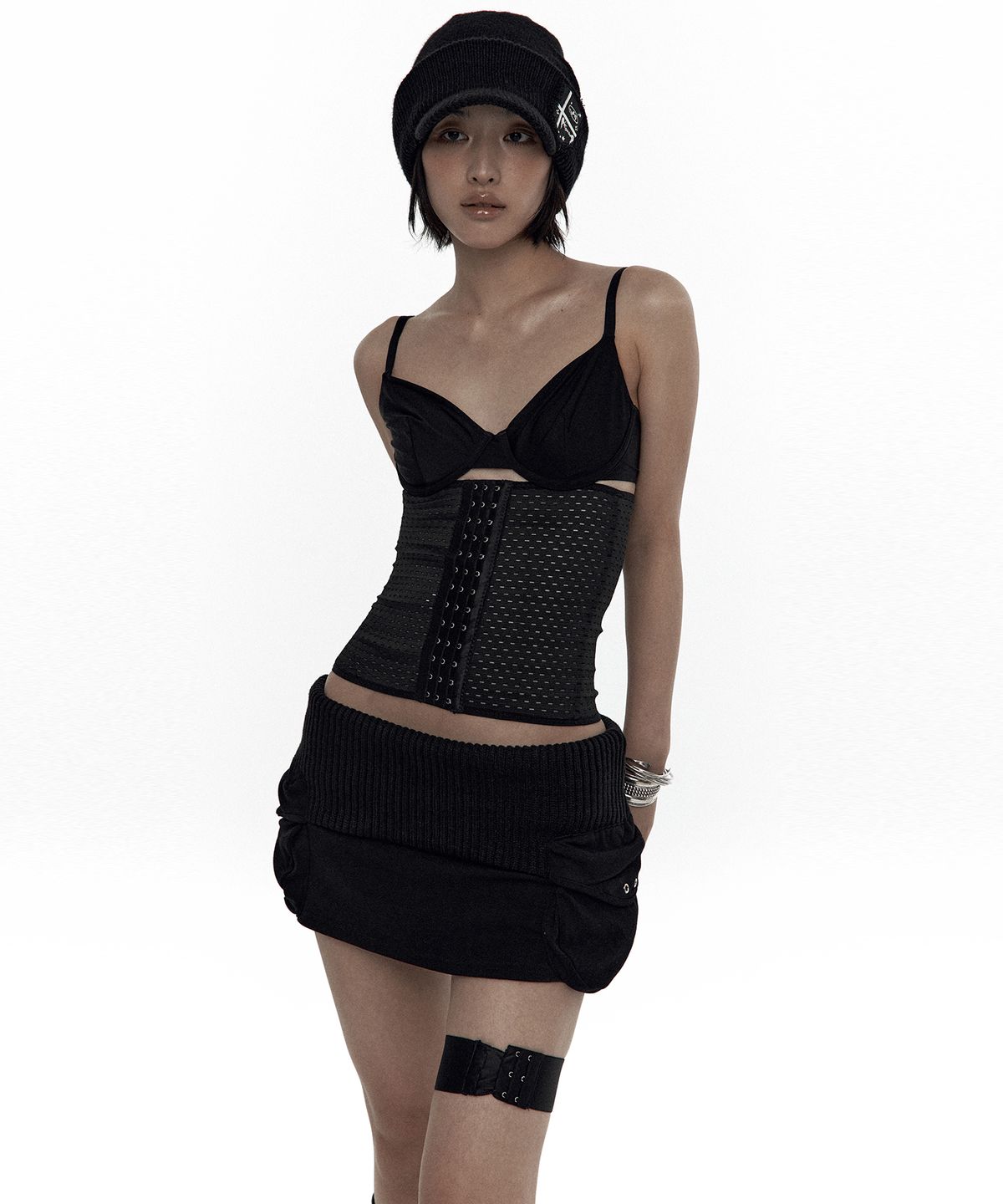 카시코(KASHIKO) Knit Micro Skirt Black