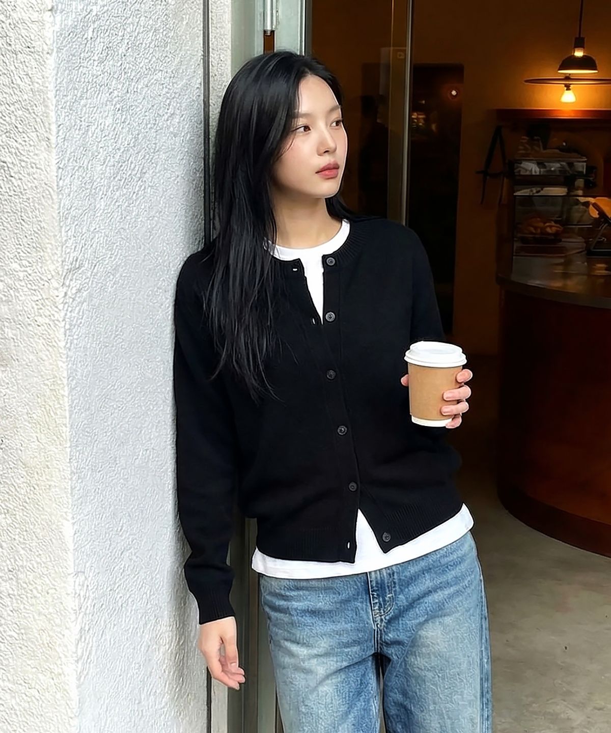 유라이프지(ULIFEZIP) 심플 라운드넥 니트 버튼 가디건 4 Color [ULZG_1001]