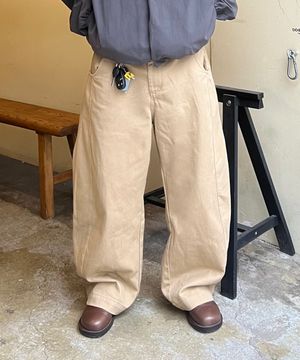 TX308 커브드 배기 벌룬 데님 (베이지)