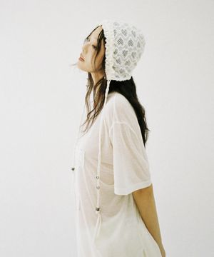 피어싱 하트 보넷 – 아이보리