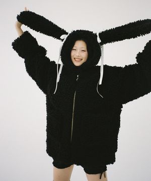 슬리피 버니 플리스 자켓 - 블랙