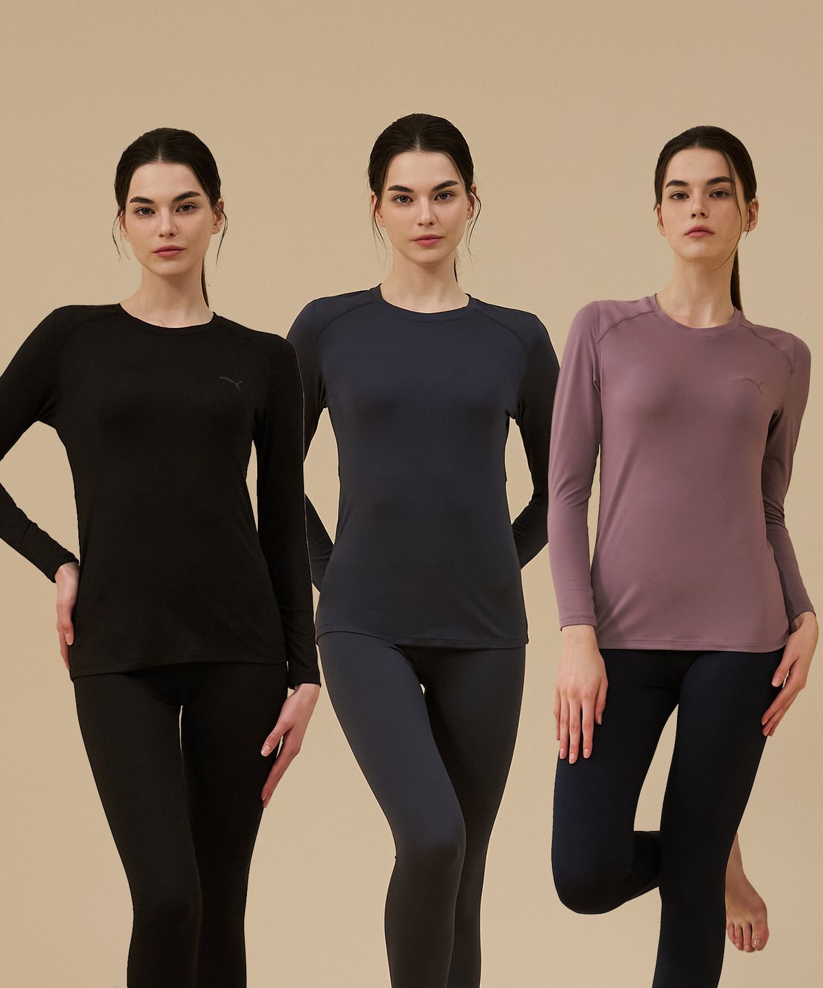 푸마 바디웨어(PUMA BODYWEAR) [3SET] 엠보 기모 웜패널 웜웨어 세트 여성용