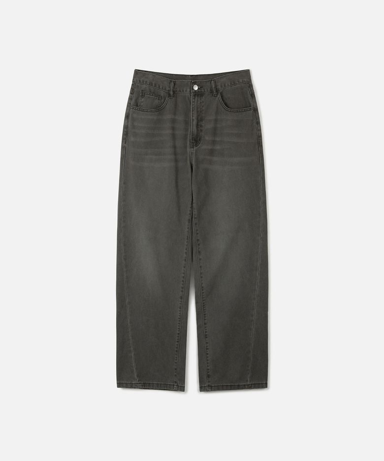 커브드 와이드 데님 BROWN
