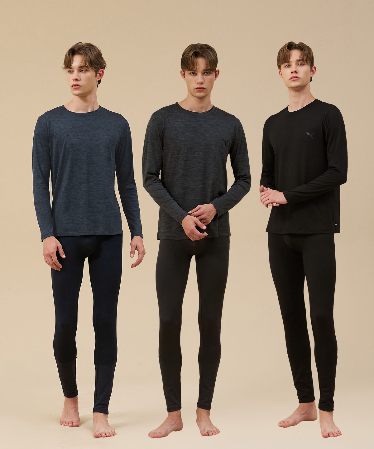 푸마 바디웨어(PUMA BODYWEAR) [3SET] 엠보 기모 웜패널 웜웨어 세트 남성용