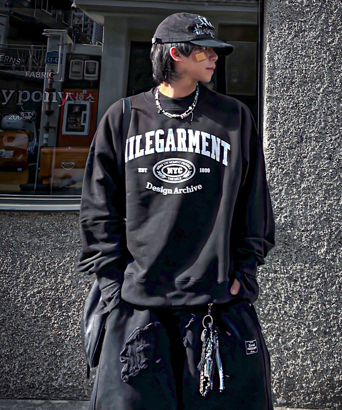 더마일(THEMILE) MILE GARMENT NYC SWEAT MTM_BLACK