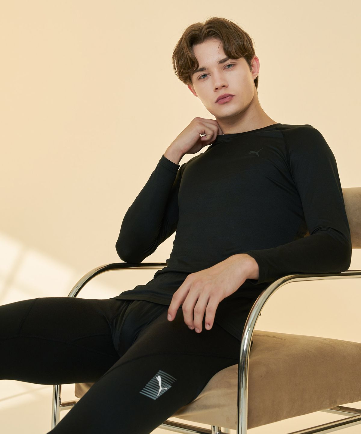 푸마 바디웨어(PUMA BODYWEAR) 익스트림 히트 기모 내의 세트 남성용