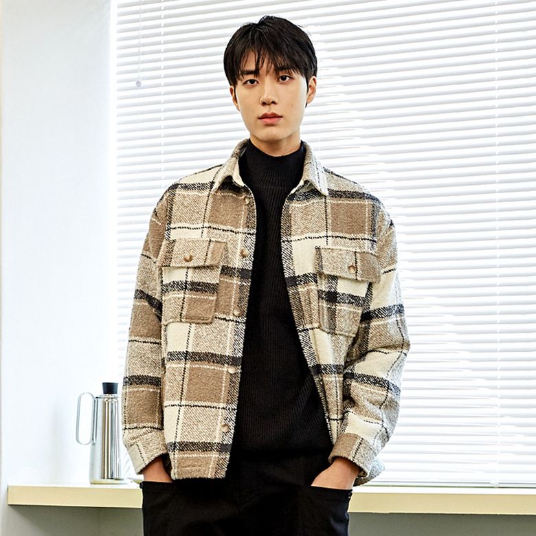 빅체크 아우터 셔츠 CXS23WWSHB09 BEI