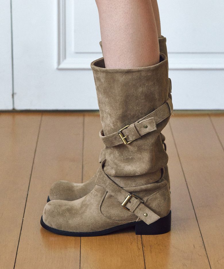 ljh7130 Soft Slouch Belt Boots - 2 Colors