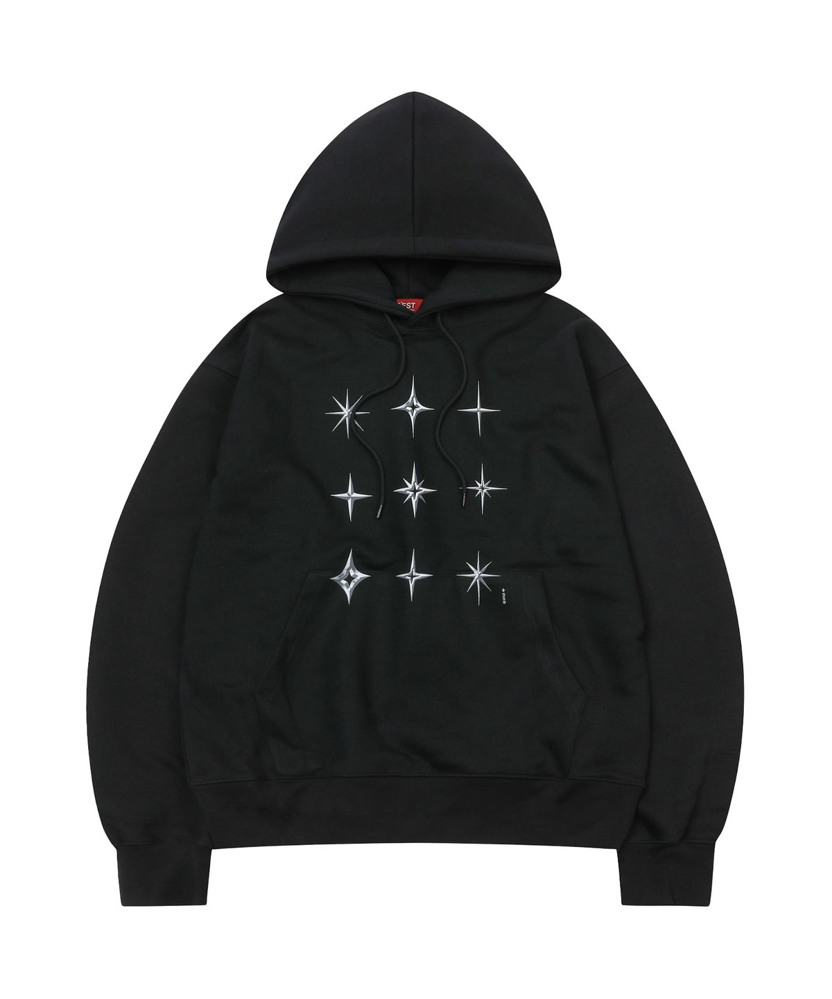 에스이에스티(S'EST) Chrome Star Hoodie Black
