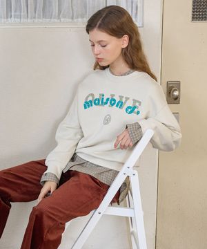 레터링 프린팅 스웻 티셔츠 OE5WEA930