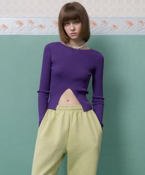 르투 슬림브이 골지 백슬릿 니트_Retu Knit_2colors