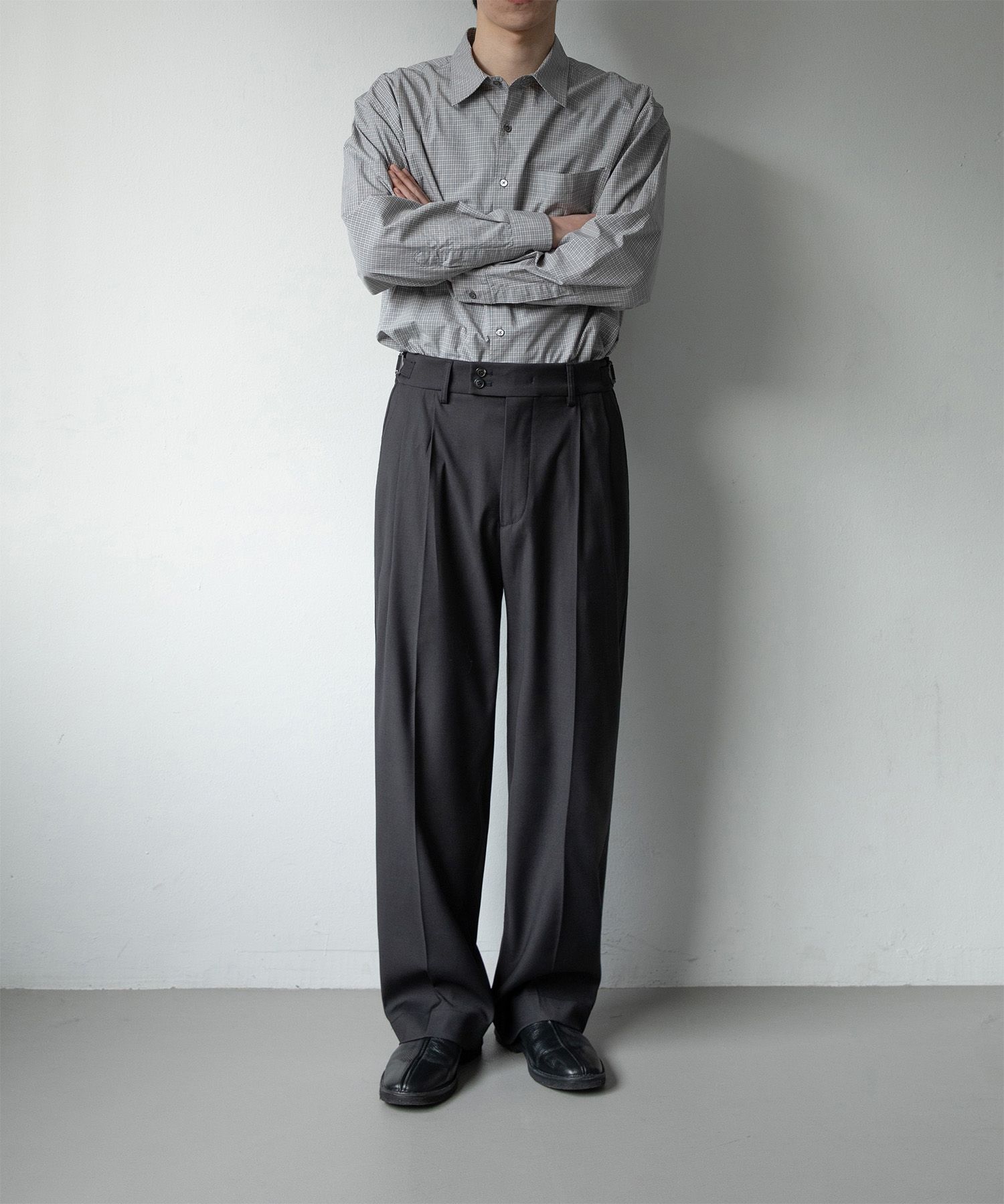 MUSINSA | ANOTHER OFFICE [AW] Santiago Slacks flexible (Charcoal)