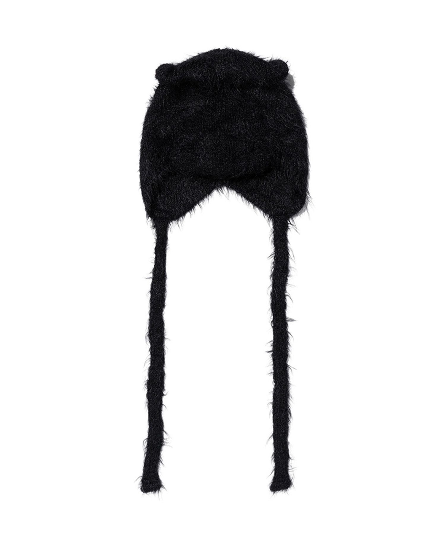 MUSINSA公式 | NEWKITSCH CAT EARS KNIT BEANIE (BLACK)