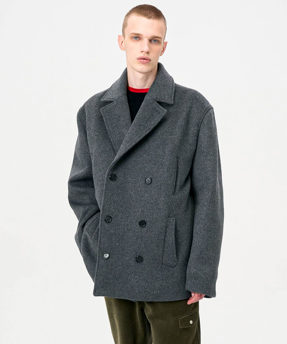 애니타임로릭(ANYTIME LOREAK) ANEMONE PEA COAT - CHARCOAL