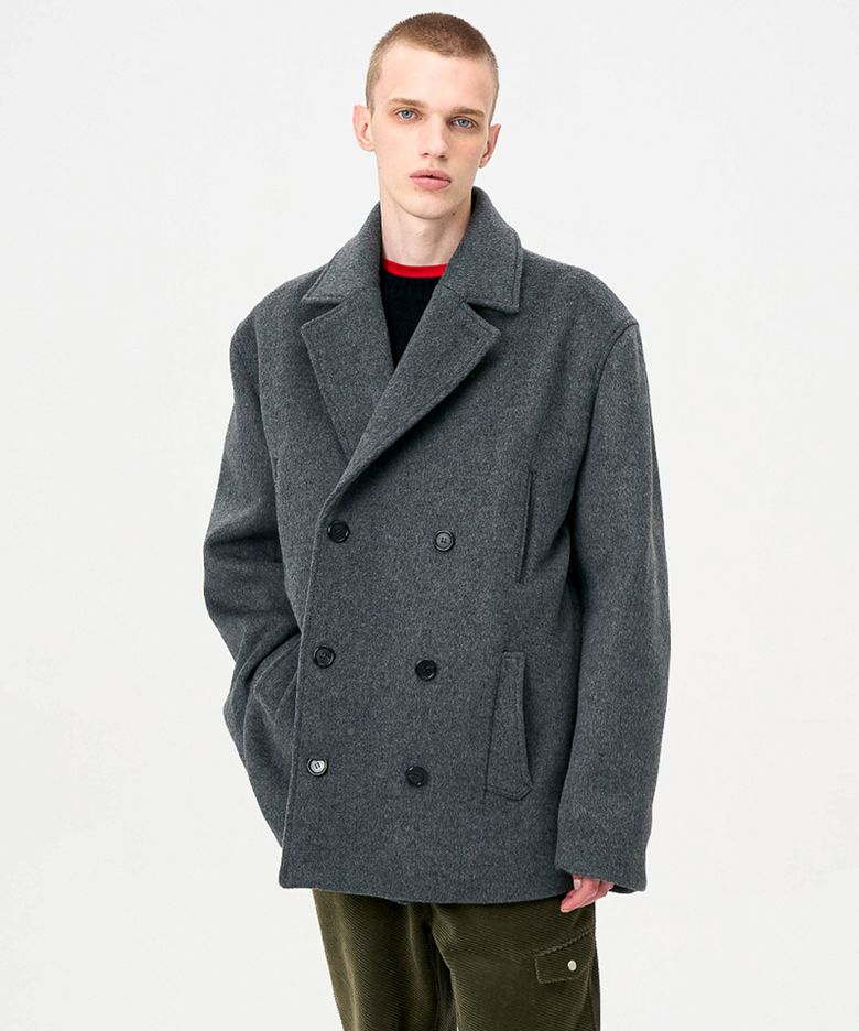 ANEMONE PEA COAT - CHARCOAL