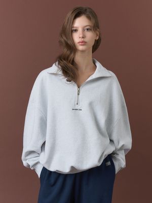 소프트 로고 하프 집업