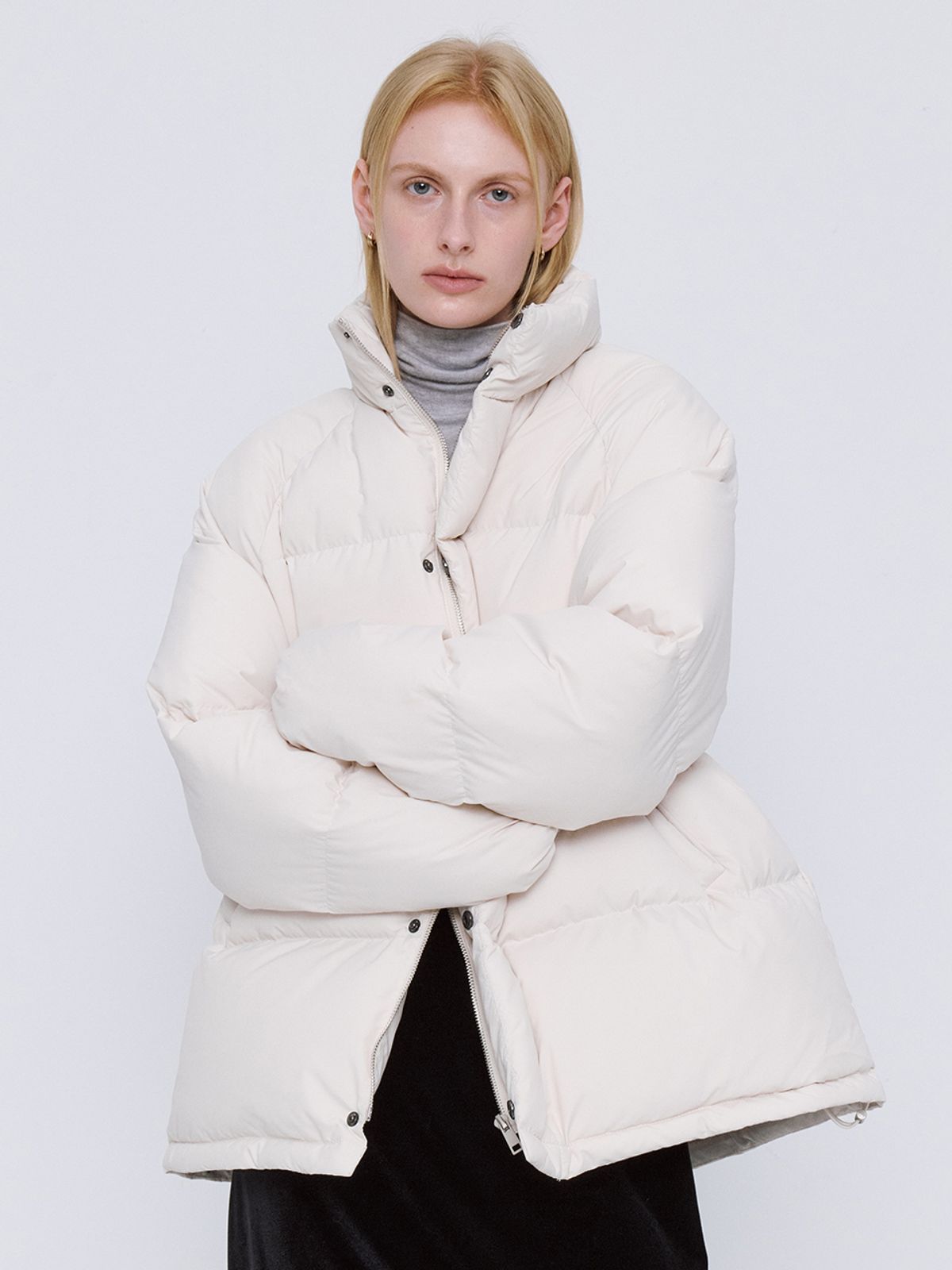 르세지엠(LESEIZEME) Basic Duck Down Half Padding - Cream