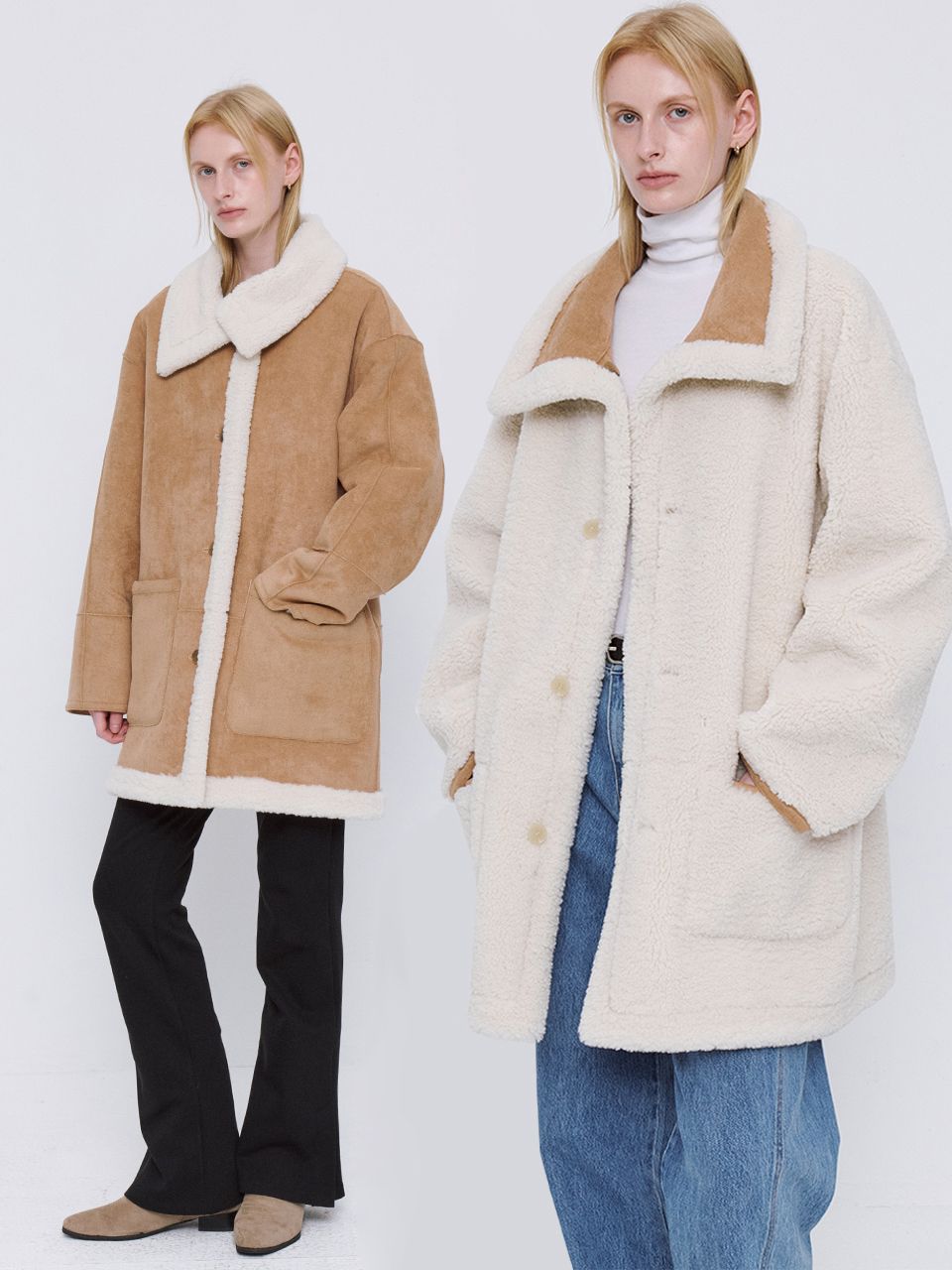 시어링 카라 무스탕 코트 [BEIGE] / WBE4L10525 source detail 57
