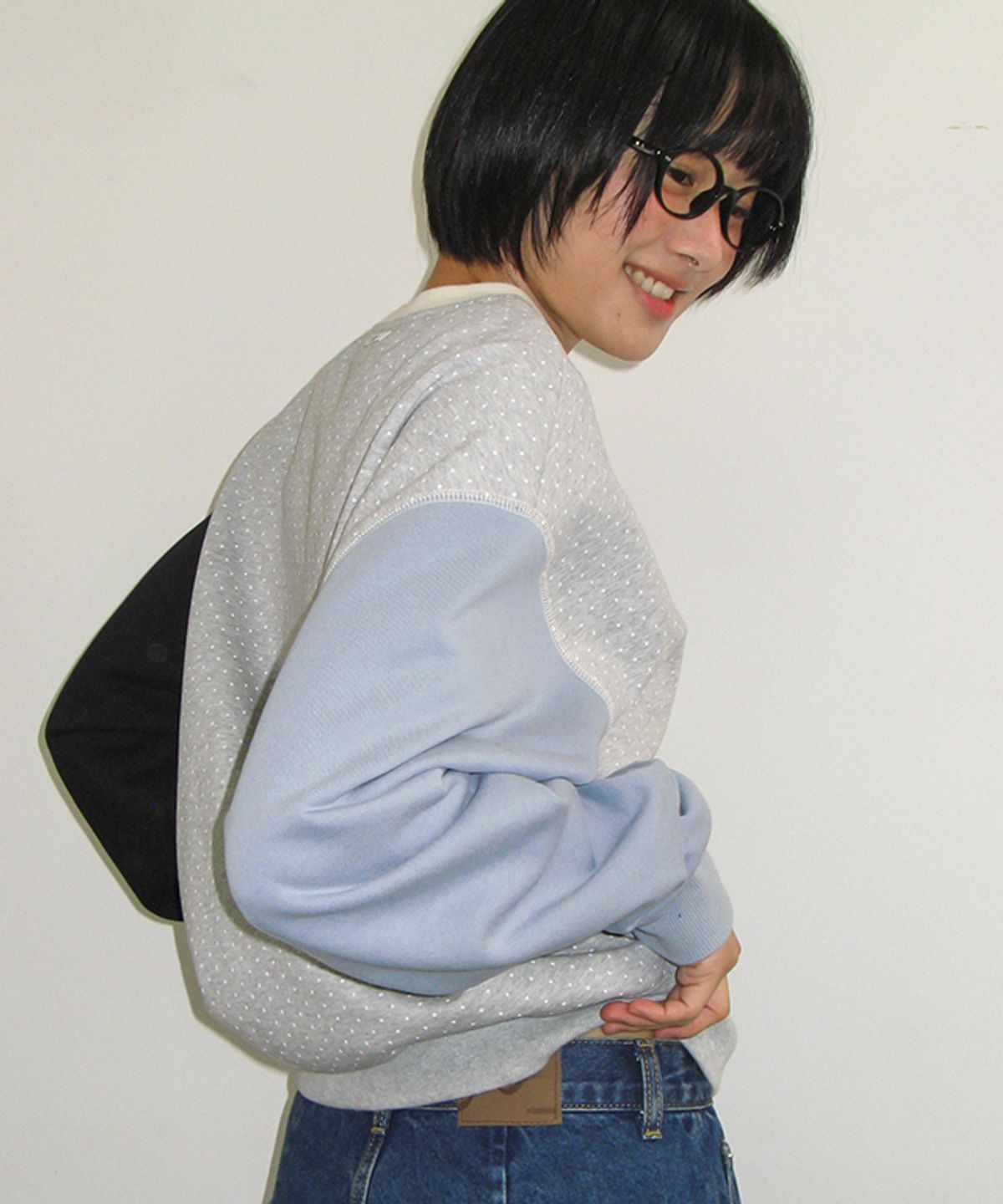 론론(RONRON) MULTI COLOR SWEATSHIRT GREY DOT