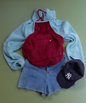 [2SET] 코븐 플리스 집업 홀터 포켓 나시 세트_Coven Set_2colors