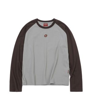 Contrast Raglan Long Sleeve Brown